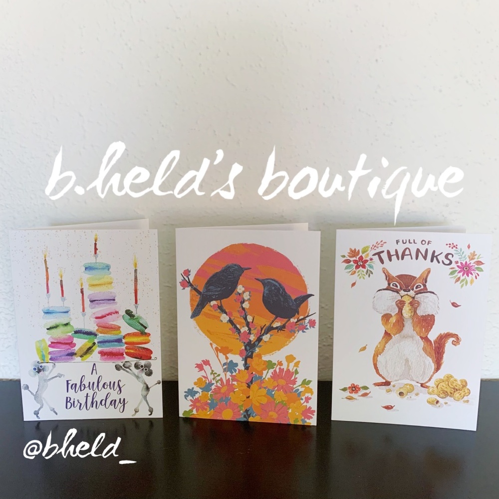 Free w/Purchase — Set of 3 Trader Joe’s Greeting Cards Birthday Blank Thank You